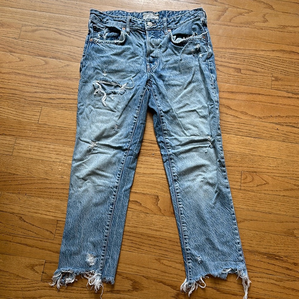 Free People We The Free Boyfriend Mid Rise Jeans - Picture 1 of 8